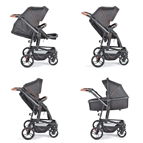 Cangaroo Kinderwagen Ellada 3-in-1 babyzitje, babybadje, sportzitje, inklapbaar, kleuren: grijs - Afbeelding 7