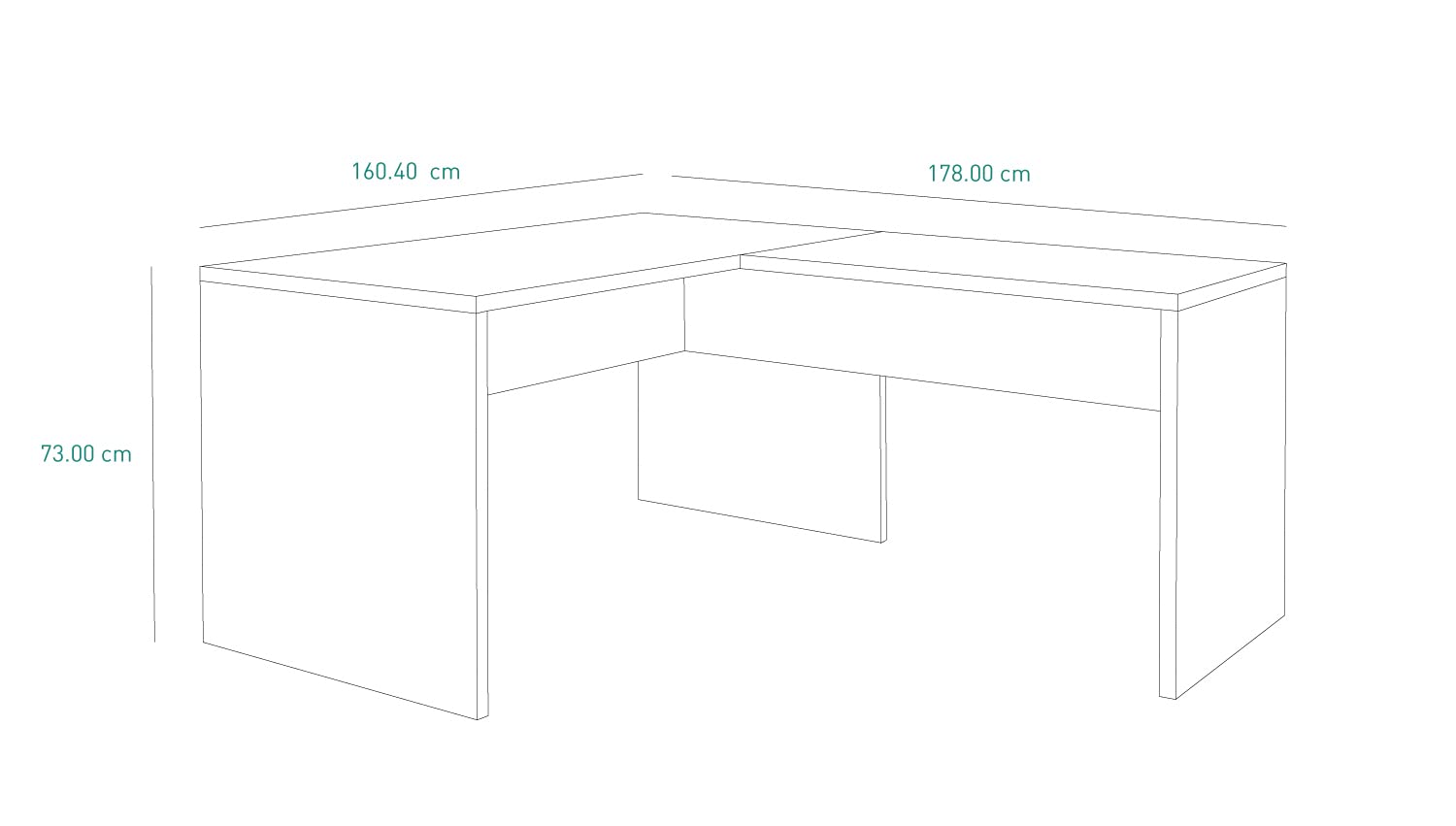 COMPOSAD | Scrivania Della Linea DISEGNO, Scrivania Angolare Lxaxp 170x74 50x80 90 Cm Colore Grigio Cemento Per Ufficio Studio Made In Italy 91401499