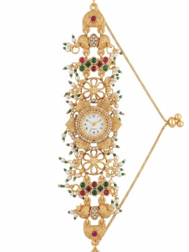 Image of Gold Plated Ethnic Watch For Women And Girls | Stylish Fashion Watch | Quartz Movement | Elegant Gift for Women