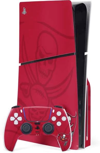 Skinit Decal Gaming Skin Compatible with PS5 Slim Disk Bundle - Officially Licensed NFL Tampa Bay Buccaneers Design