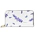 Produktbild JHGFG Mode Handtasche Reißverschluss Brieftasche Muster Lavendel Blumen Hand Telefon Kupplung Geldbörse Abendkupplung Blockieren Leder Brieftasche Multi Card Organizer