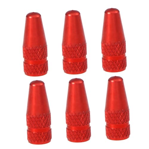 6 Pcs Tapones de Válvula para Bicicleta Rojos miniatura 1