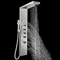 ROVOGO Shower Panel Tower with Rainfall Waterfall Shower Head, 5 Body Jets and 3-Function Handheld, Rain Massage System, Wall-Mount Shower Column, Stainless Steel Brushed