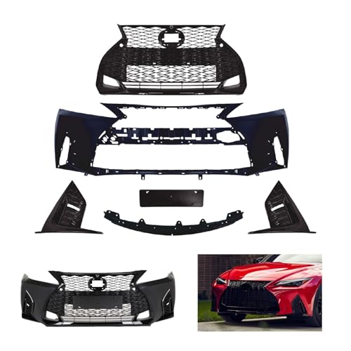 21+ F-Sport Style Front Bumper Conversion Kit Compatible with 2006-2013 Lex-us IS250 IS350 Front Bumper Cover Conversion to 21+ F-Sport Bumper Unfolded