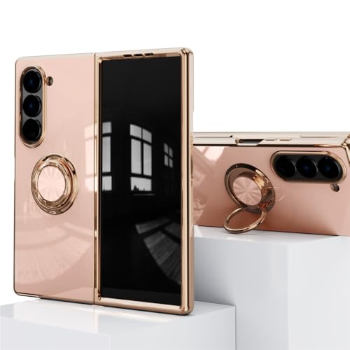 Coque Galaxy Z Fold 6 rose silicone à rabat idéale pour vos appels vidéo mains libres