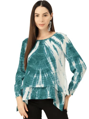 Image of Maaesa Rayon Top (Small, Green)