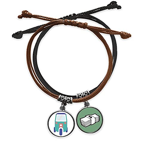 Pulsera dinero con ilustración de tractor tres ruedas tailandés