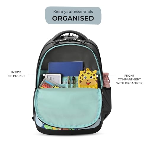 Image of Gear Tango Backpack 17 inch /29L Medium Water Resistant School Bag /Casual Backpack /Daypack /Kids Bag for Boys /Girls (Grey-Mint)