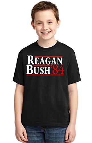 P&B Reagan Bush 84 (White Text) Youth T-Shirt, XL, Black