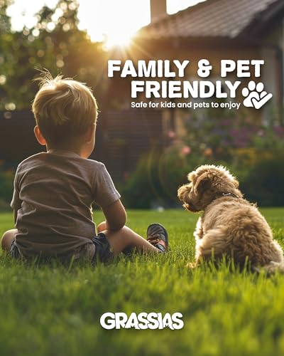 Grassias Fast Growing Grass Seed – 1.70KG Premium Quality Lawn Seed for Overseeding & New Lawns – Hard Wearing & Pet Friendly - Perfect for UK Lawns - Winter & Defra Approved