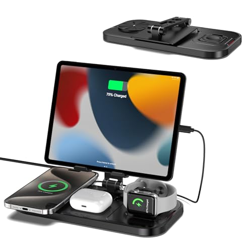 4 in 1 Wireless Charger for Apple Devices Charging Station for iPhone 17 Pro Max//16/15/14, AirPods...