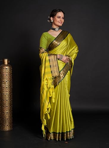 Image of Avantika Fashion Women's Woven Cotton Silk Art Silk Banarasi Saree With Blouse Piece