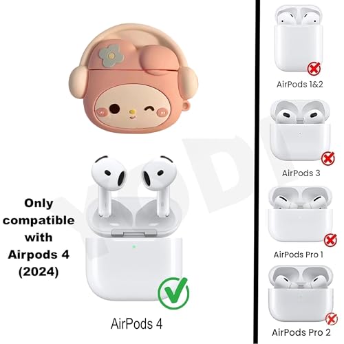 Image of YODI Case Cover for Airpods Pro|Pro 2|Airpods Pro 3|Airpods 4 Pouch, Silicone Cases with Cleaner Kit 360 Drop Protection,Shock-Resistant (Pea Kitty, Airpods 4)