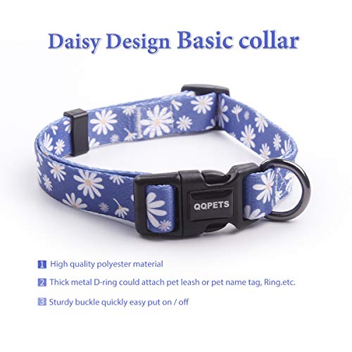 Dog Harness Collar Leash Set - No Pull Pet Adjustable Back Clip Halter Basic Collar Heavy Duty 5Ft Anti-Twist Leash For Extra Small Puppy Medium Large Breed Training Easy Walk Running (Daisy, M) #TOP2