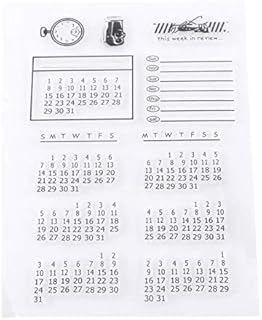 Silicone Stamp, Mixed Calendar Stamps, Transparent Bullet Journal Rubber Stamp for Scrapbooking, Scrapping, Journals and Card Postcards Making Decoration, 11x16cm