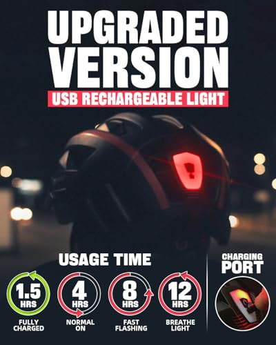 Victgoal Bike Helmet with USB Rechargeable LED Light Removable Magnetic Goggles Visor Breathable MTB Mountain Bicycle Helmet for Unisex Men Women Adjustable Cycle Helmets (M: 54-58 cm - Image 4