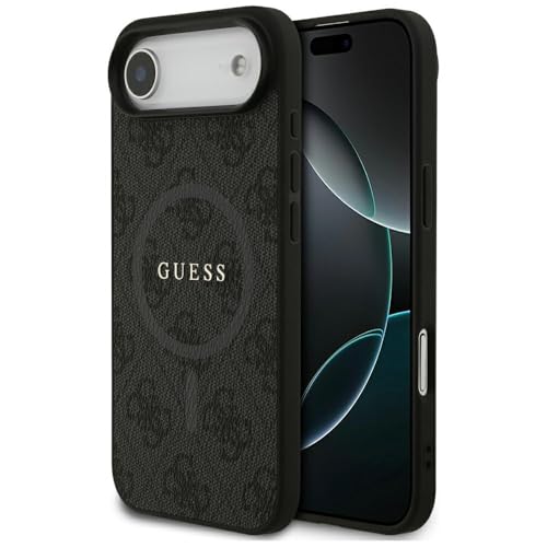 CG MOBILE Guess 4G Ring Classic Logo Compatible avec MagSafe Coque pour iPhone 17 Air (Noir)