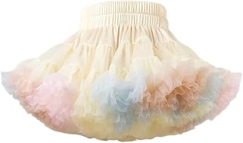ABALACOCO Girls Tutu Skirt Toddler Elastic Petticoat Puffy Tulle Skirt Princess Ballet Dance Underskirt Upgrade Multi-Layer
