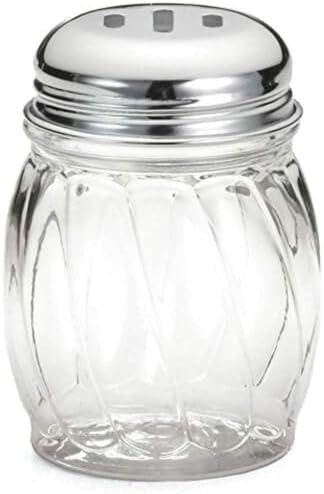 Great Credentials Coctelera de vidrio con remolino de queso o pimiento rojo rallado (parte superior ranurada)