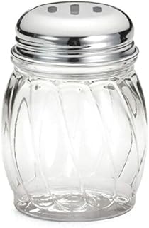 Great Credentials© Grated Cheese or Red Pepper Swirl Glass Shaker (Slotted Top)