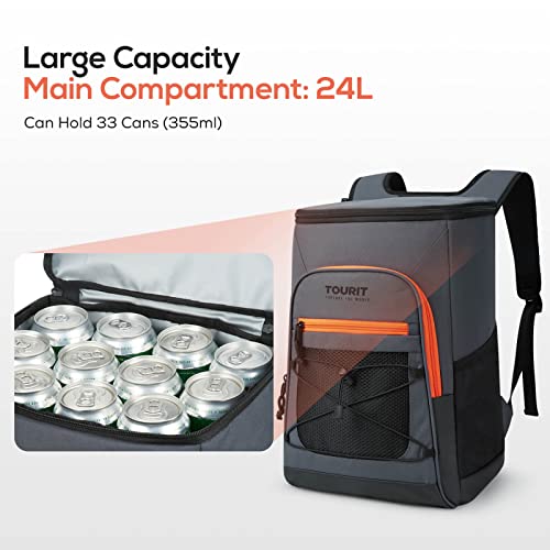 Tourit Cooler Backpack Insulated 33 Cans Leakproof Backpack Cooler Lightweight For Picnics, Camping, Hiking, Beach, Trip #TOP3