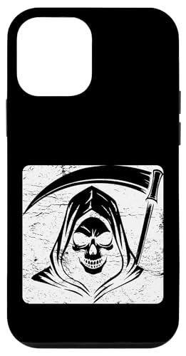 Grim Reaper Muerte Negativo Invertido Invertido Goth Angustiado Carcasa para iPhone 12 Mini