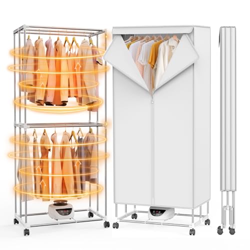 Image of Innotic 1500W Electric Heated Clothes Airer Foldable with Cover & Timer