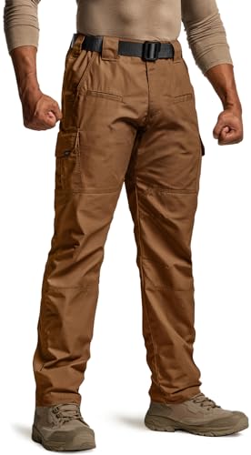 Image of CQR Men's Tactical Pants, Water Resistant Ripstop Cargo Pants, Lightweight EDC Work Hiking Pants, Outdoor Apparel