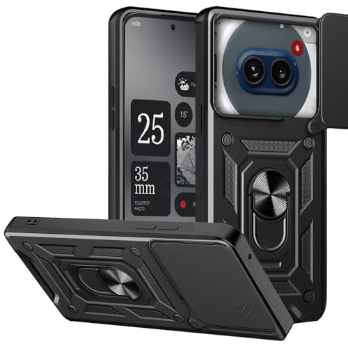 Image of AIBEX Back Cover for Nothing Phone (2a) 5G / Nothing Phone (2a) Plus | D10 Tough Armor Case | Sliding Camera Shield | 360 Protection | Kickstand Ring Holder | Military-Grade Shockproof Bumper Case