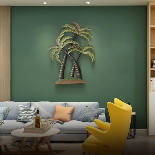 Aixinhai Palm Tree Metal Wall Sculpture Tropical Beach Decor Metal Wall Art for Indoor or Outdoor Beach Outdoor Wall Ornament Tropical Metal Tree Sculptures Contemporary Coastal Wall Pieces - Image 5