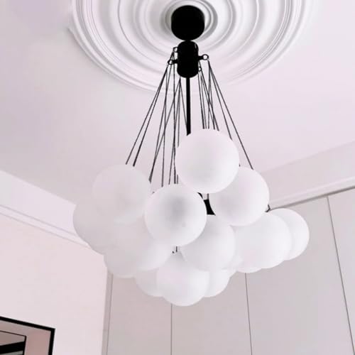 QZGTDMYG Luminária pendente de 19 luzes, pendente de teto ajustável preta, luz de teto vintage indus
