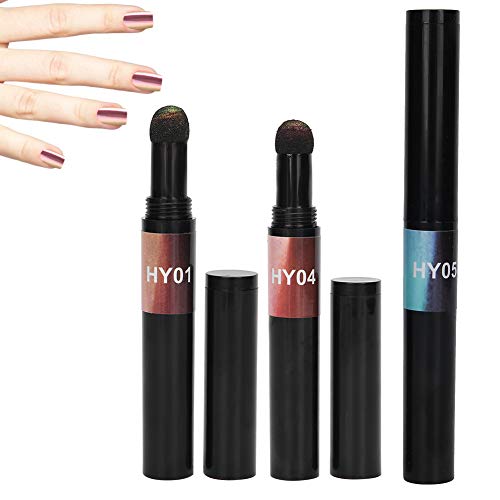 3Pcs Nail Magic Powder Pen Holographische Nägel Glitter Sticks Nail Art Dekoration einfach zu färben für Lidschatten und… – Bild 5