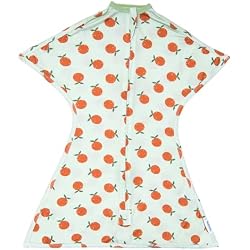 SleepingBaby Bamboo Zipadee-Zip Transition Swaddle - EverSoft Starfish Design Breathable Wearable Blanket with Two-Way Zipper, Large 12-24 months, Green Clementine