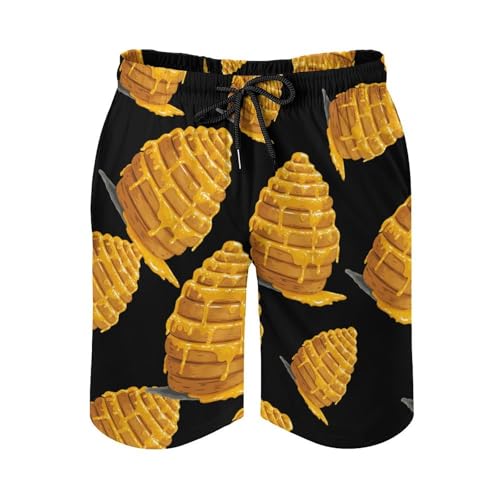Bee-Honeyes Mens Swim Trunks Quick Dry Board Shorts Beach Swimwear Bathing Suits2