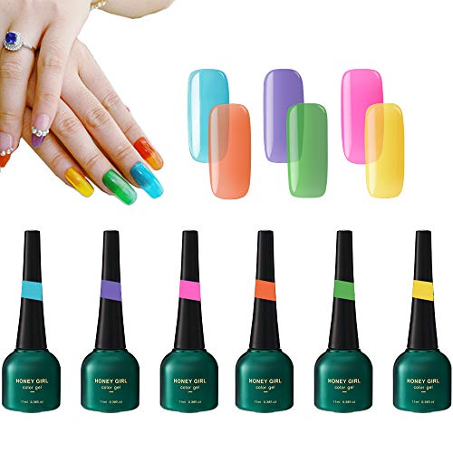Viomuse Nail Jelly Gel Kit Crystal Rainbow Color UV Soak Off Gel Set Translucent (color3)