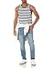 Amazon Essentials Men's Tank Top, Regular-Fit Undershirt, Black White Horizontal Stripe, X-Large
