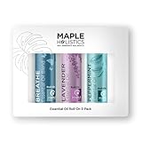 Headache Roll on Essential Oils - Aromatherapy Essential Oils Sets Variety Pack with Peppermint Clarify and Breathe Essential Oil Roll Ons - Fun & Cute Wellness Gift for Young Women Teens & Girls