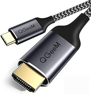 USB C to HDMI Cable Adapter,QGeeM 4FT Braided 4K@60Hz Cable Adapter(Thunderbolt 3 Compatible)Compatible