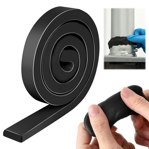 ElectricWise Moldable Silicone Putty, Non Hardening Multi Purpose Duct Seal Compound for Metal, Glass, Wood, Ceramic, Crafts, Heat Resistant and Waterproof, 1.5 ft x 0.32 in(Black,1 Pack)