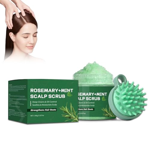 Eazerom 14 Exfoliante de Cuero Cabelludo con Romero y Menta,Exfoliador de Cuero Cabelludo con Romero,Para Cabello Graso con Tendencia a la Caspa & Cuero Cabelludo Seco,