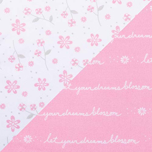 Image of Sammy & Lou Floral 2-Pack Microfiber Fitted Crib Sheet Set, Fits Standard Crib Mattress 28 in x 52 in; Fully Elasticized,