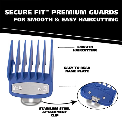 Professional Hair Clipper Guards Cutting Guides Compatible With Wahl Clippers Size From 1/16 Inch To 1 Inch(1.5-25Mm), 10 Pack (Colorful) #TOP6