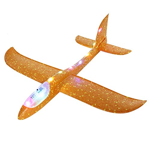 koulate Foam Glider Airplane Toy, Outdoor Plane Sports Easy Assemble Manual Throwing Fun Challenging Toy Aerobatic Airplane Model Folding Plane for Kids Boys Gift (#2)