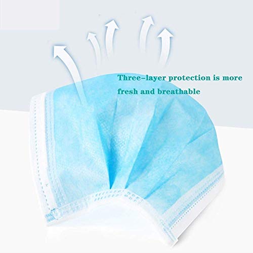 SALUTE 50pcs Face Masks Disposable 3 Layers Dustproof Mask Facial Protective Cover Masks Set Anti-Dust - Blue