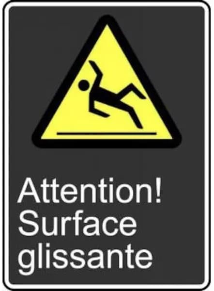 SAFETY SIGN CAUTION SLIPPERY, Mfr: FRMCSA620XT-A