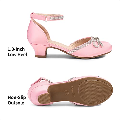 Dream Pairs Girls Dress Shoes Closed Toe Low Heels Ankle Strap Pumps For Toddler Little Big Kid Flower Party Wedding Princess,Size 2 Little Kid,Pink,Sdfl2318K thumb #3