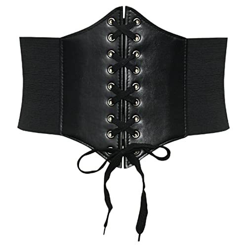 LICHUANUK Corset à lacets pour femmes élastique large bande attachée ceinture de taille Waspie harnais de hanche Convient pour...