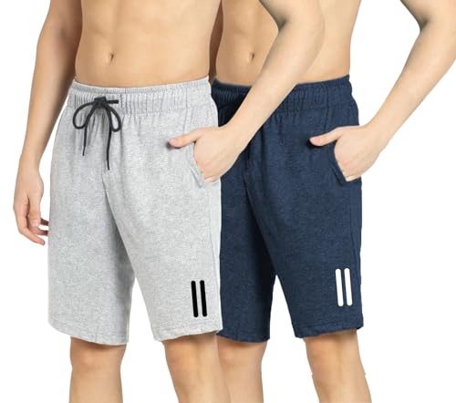 Image of KART BLACK Plus Sizes Men's Cotton Knee Length Shorts (M,L,XL,XXL,3XL,4XL,5XL) | Casual and Night Wear Mens Shorts (Pack of 2)