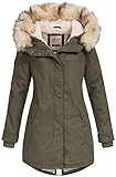 ONLY Damen Parka onlMAY FUR Canvas OTW, Grün (Grape Leaf), 34 (Herstellergröße: XS)