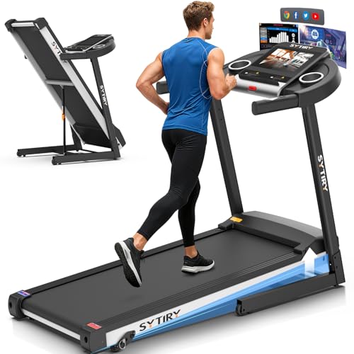 SYTIRY Incline Treadmill with 10” Touchscreen and WiFi